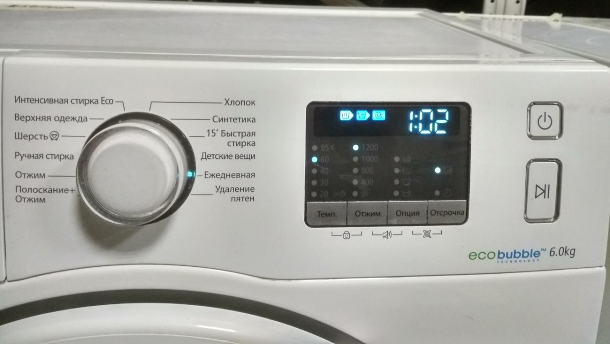 Опции стиральной машины